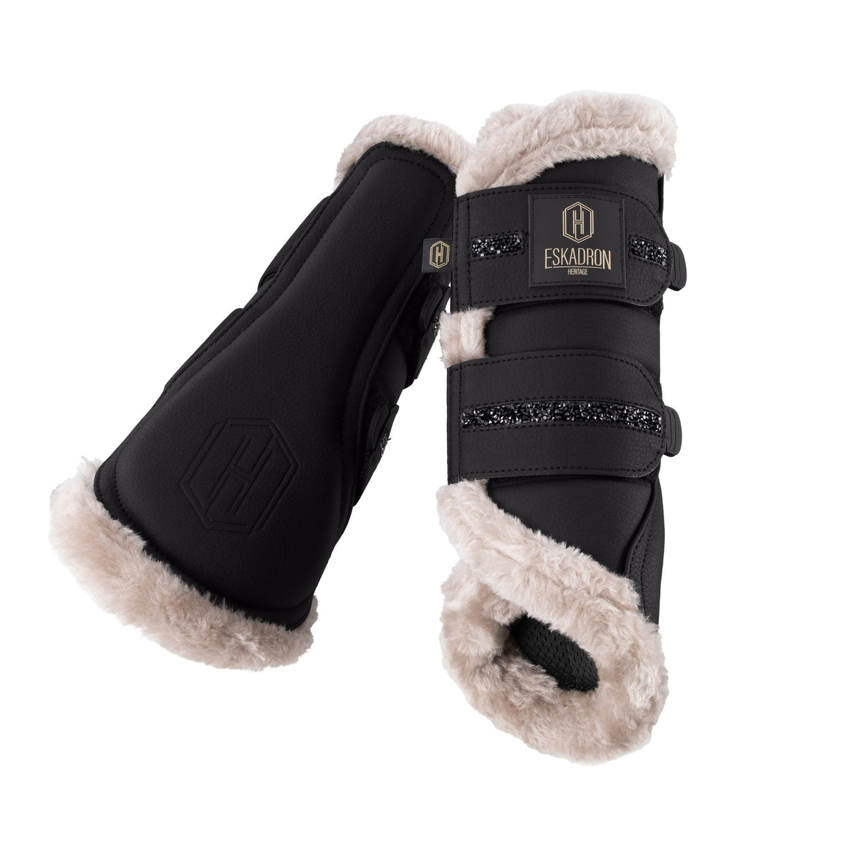 HERITAGE FAUX LEATHER JEWEL FF Tendon Boots - Black