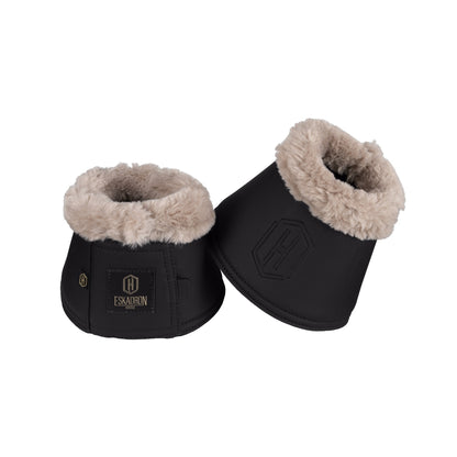 HERITAGE FAUX LEATHER FAUX FUR Bell Boots - Black