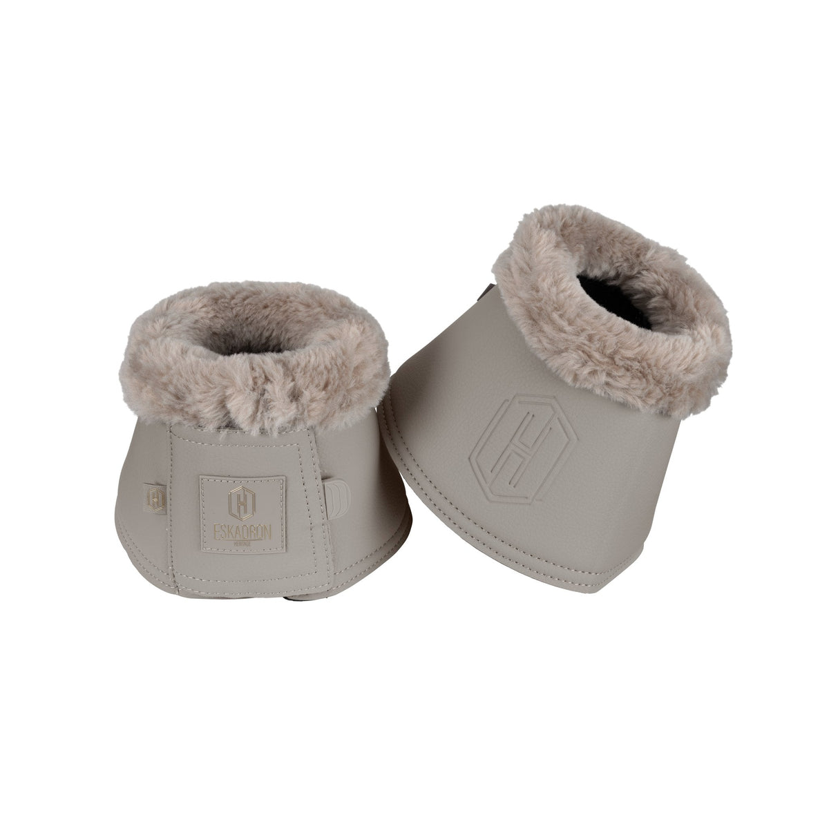 HERITAGE FAUX LEATHER FAUX FUR Bell Boots - Ash