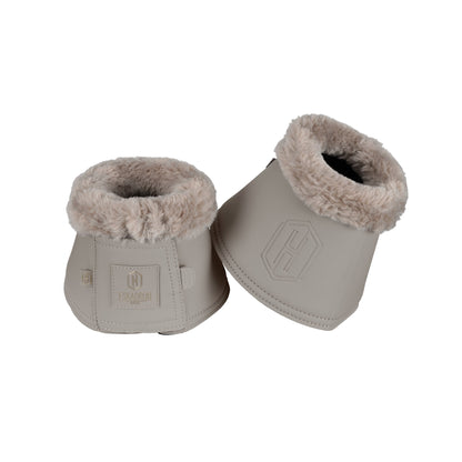 HERITAGE FAUX LEATHER FAUX FUR Bell Boots - Ash