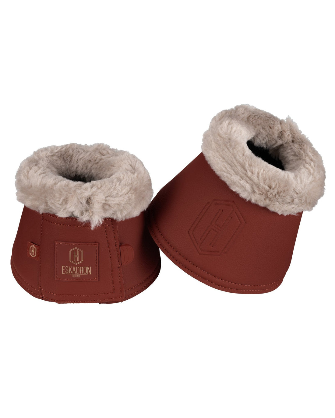 HERITAGE FAUX LEATHER FAUX FUR Bell Boots - Merlot