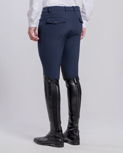 Rear view of Cavalleria Toscana CT Mens Revolution Breeches featuring a tailored fit, belt loops, front pockets, zip thigh pocket and contrasting ankle cuffs.
