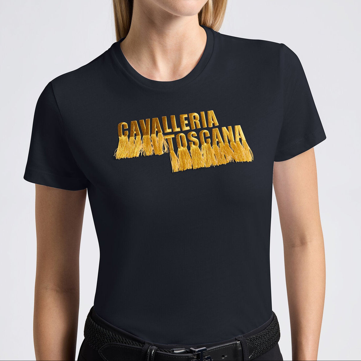 Cavalleria Toscana CT Ladies Cotton T-Shirt With Embroidery Logo