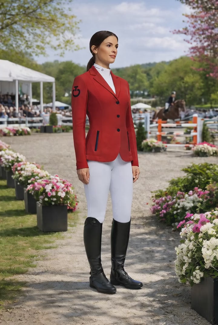 Cavalleria Toscana CT Ladies EVO Light Zip Riding Jacket - Red