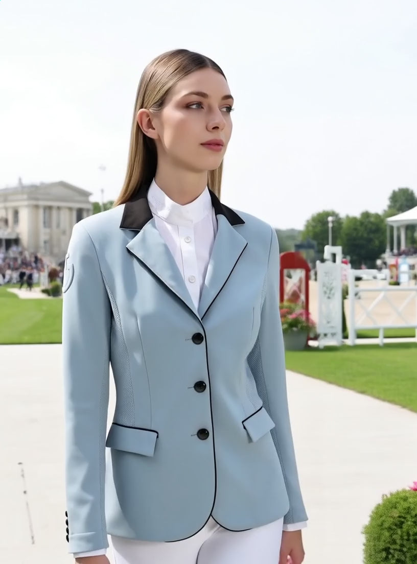 Cavalleria Toscana Perforated Ladies GP Competition Jacket - Powder Blue