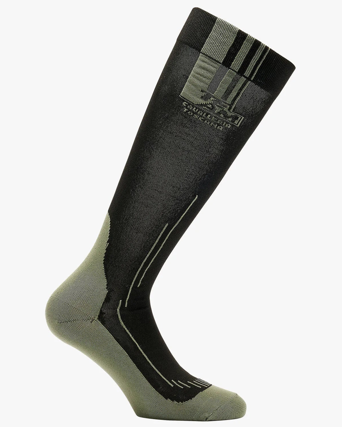 Cavalleria Toscana CT Team Knee-High Riding Sock featuring a ribbed cuff, contrasting heel and toe detailing, ergonomic design and signature CT Team logo on the calf.