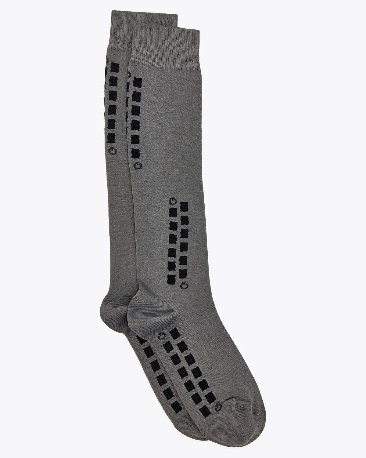 Cavalleria Toscana CT Socks With Logo featuring a knee-high design, ribbed cuffs and contrasting geometric square detailing along the calf and foot.