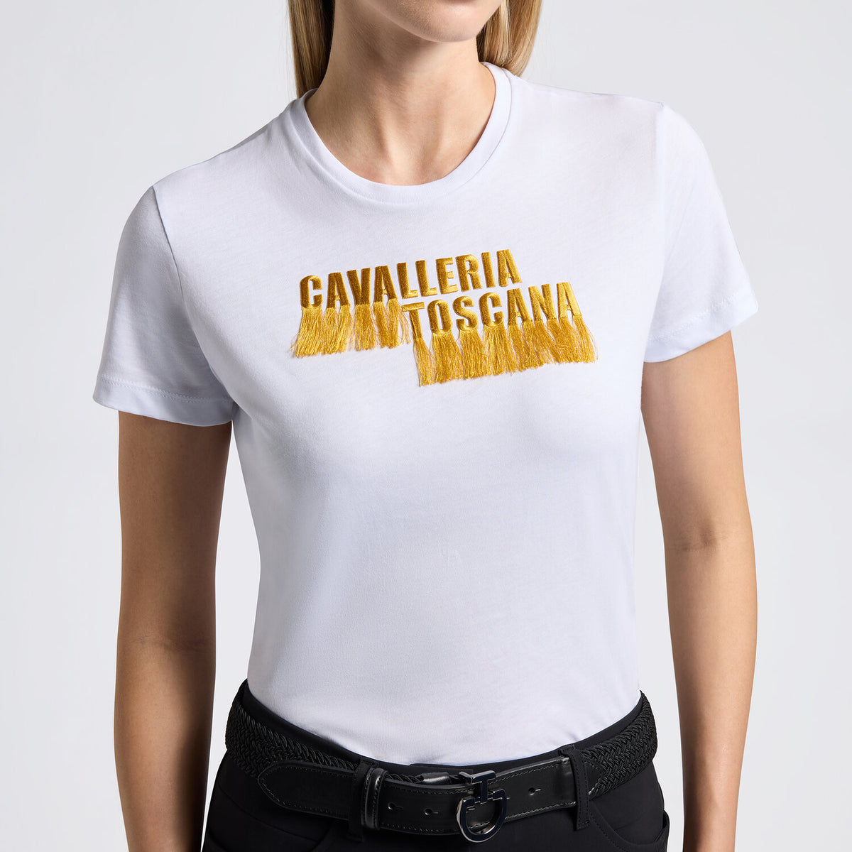 Cavalleria Toscana CT Ladies Cotton T-Shirt With Embroidery Logo
