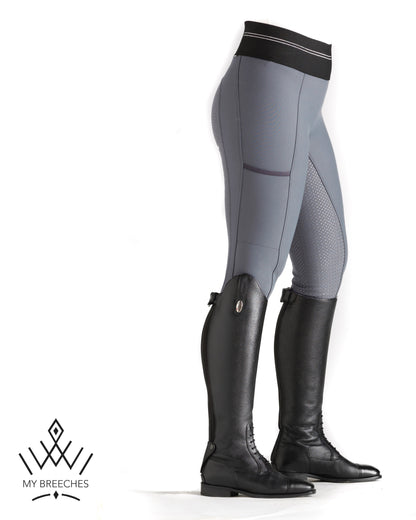 Pikeur Gia Grip Athleisure Ladies Breeches Ladies Breeches My Breeches | Pikeur Light Grey 32/UK18”/USA20”