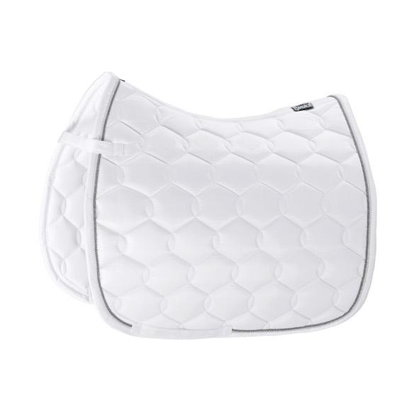 Eskadron Glossy Wave Contrast Saddle Cloth -White-Pony - Dressage-