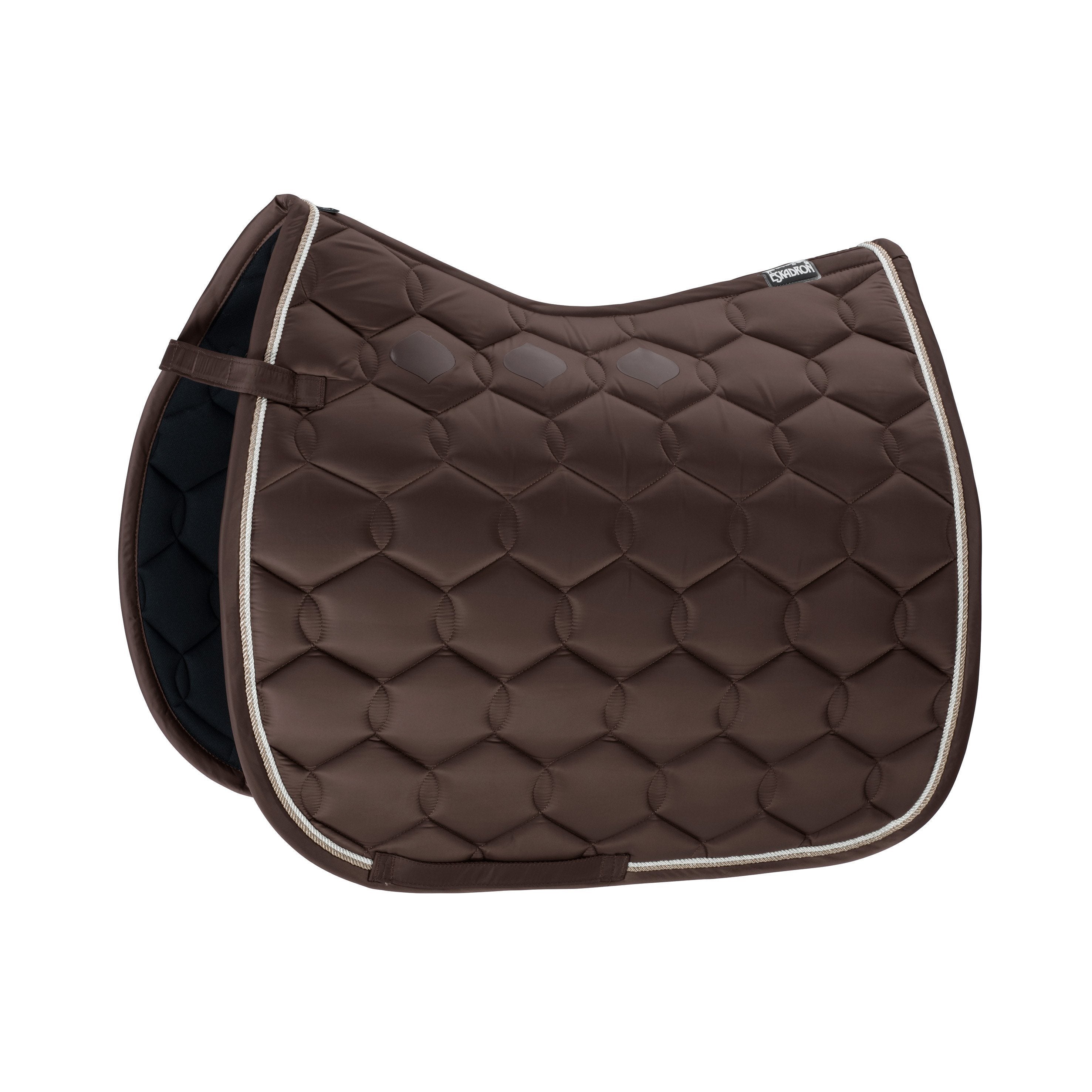 Eskadron Glossy Wave Contrast Saddle Cloth -Dark Brown-Pony - Dressage-