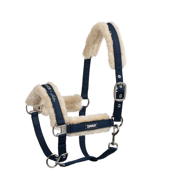 Eskadron Faux Fur Pin Buckle Headcollar -Nightblue-Pony (P2)-
