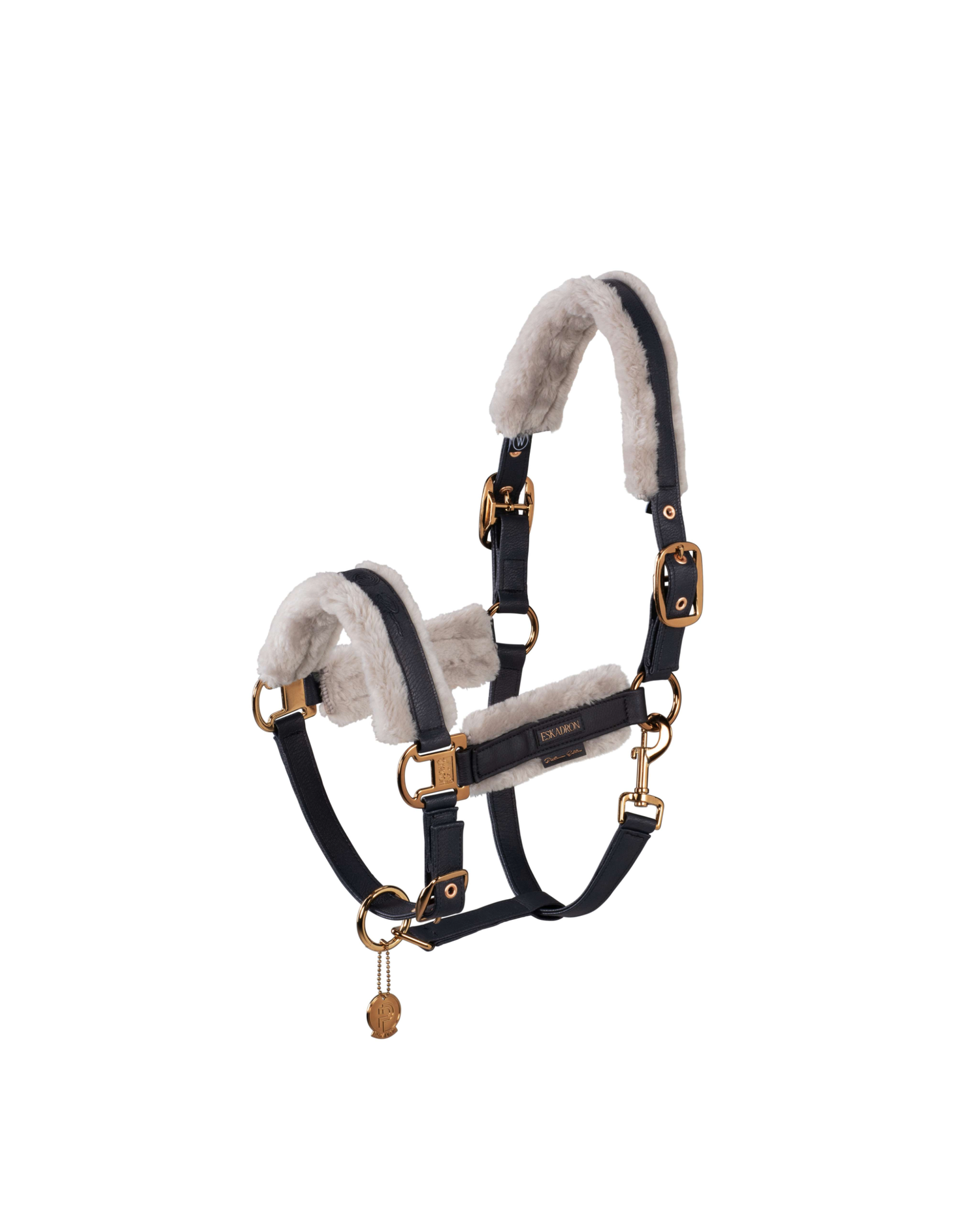 Eskadron Metalic Faux Leather/Fur Double Pin Head Collar Platinum Summer 2023 -Black-Pony (P2)-