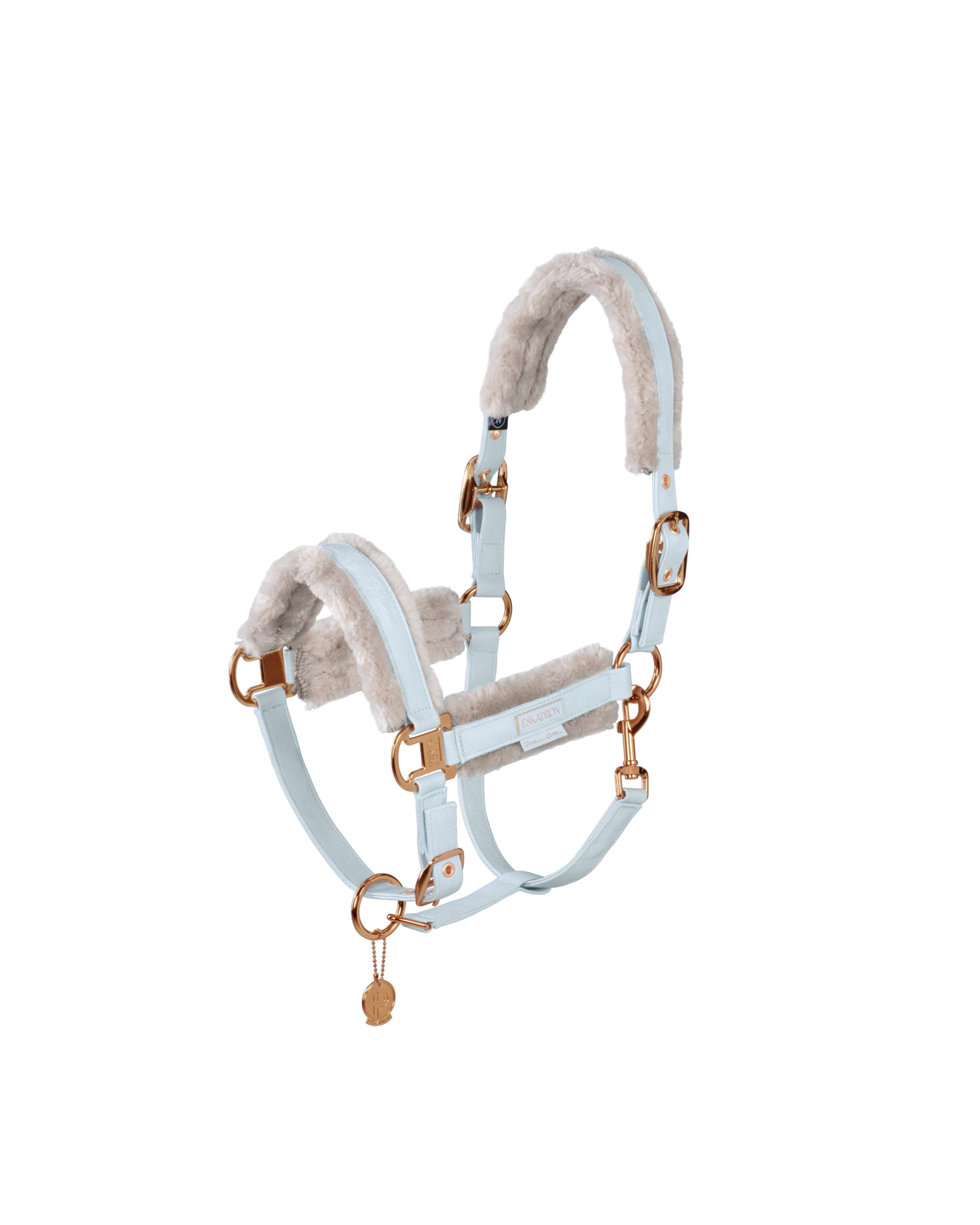 Eskadron Metalic Faux Leather/Fur Double Pin Head Collar Platinum Summer 2023 -Powder Blue-Pony (P2)-