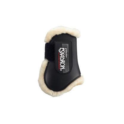 Eskadron Faux Fur Compact Tendon Boots (Hind) -Black-Full-