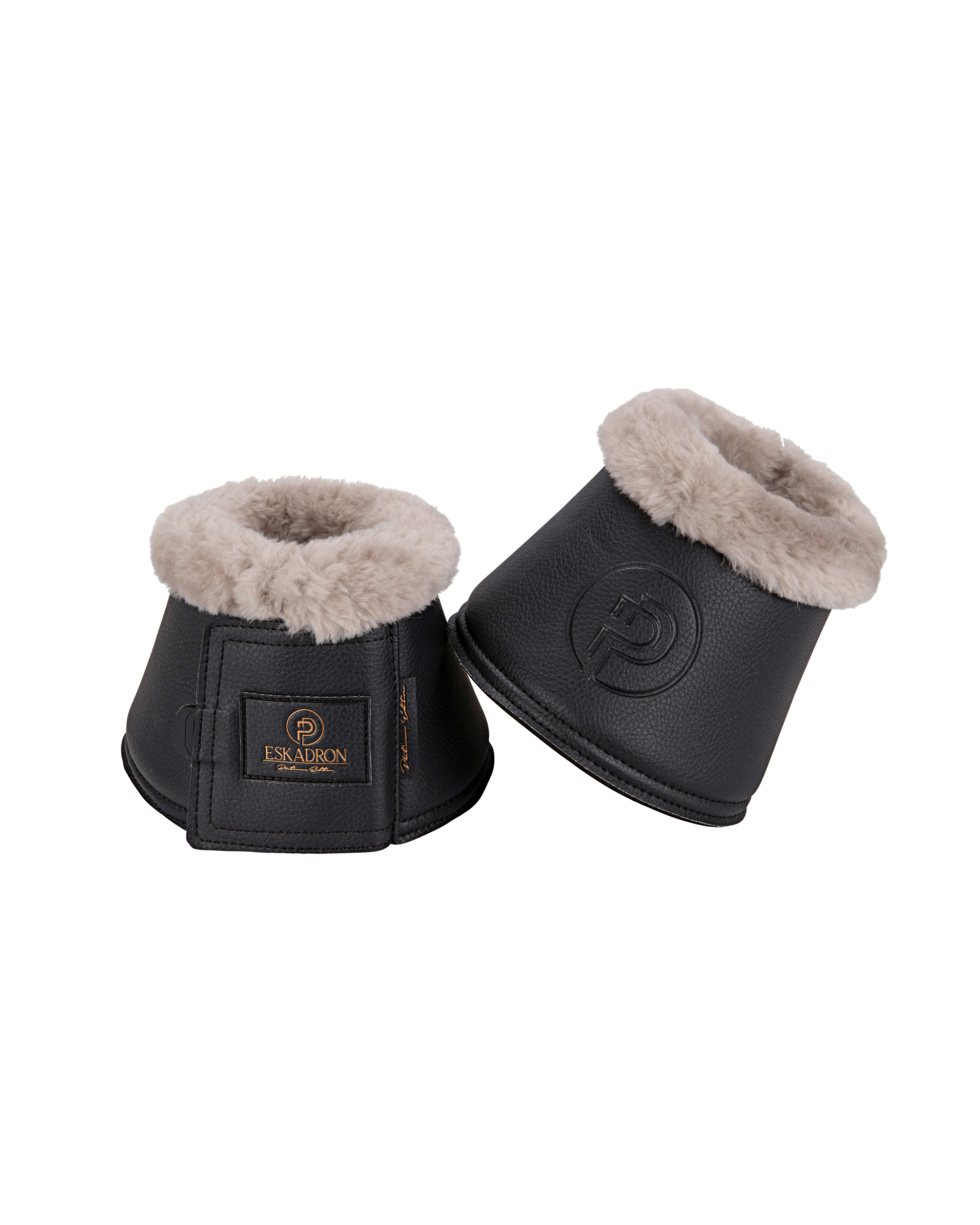 Eskadron Faux Leather/Fur Bell Boots Platinum Summer 2023 -Black-Small-
