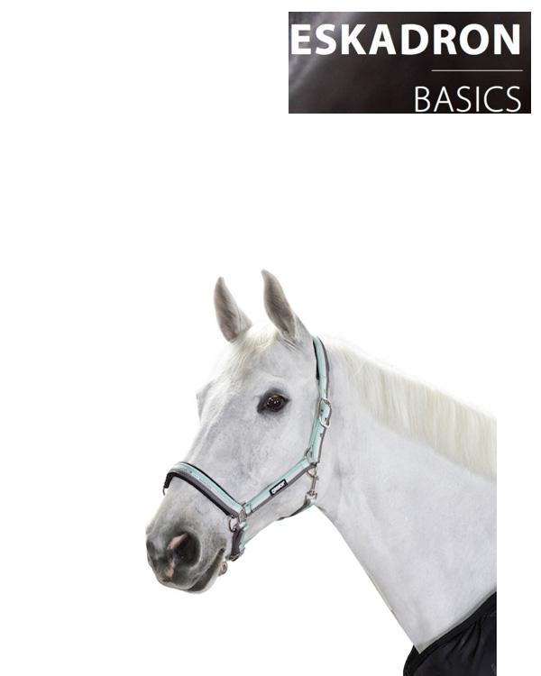 Eskadron Tri Colour Pin Buckle Headcollar -Ice-White-Stone-Shetland (P1)-