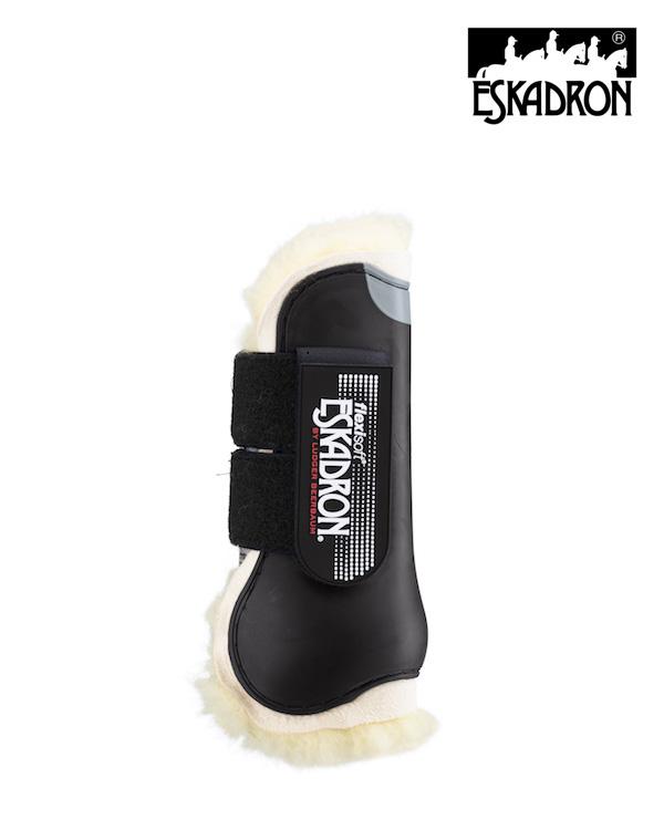 Eskadron Flexisoft Sheepskin Front Tendon Boots -Black-Pony-