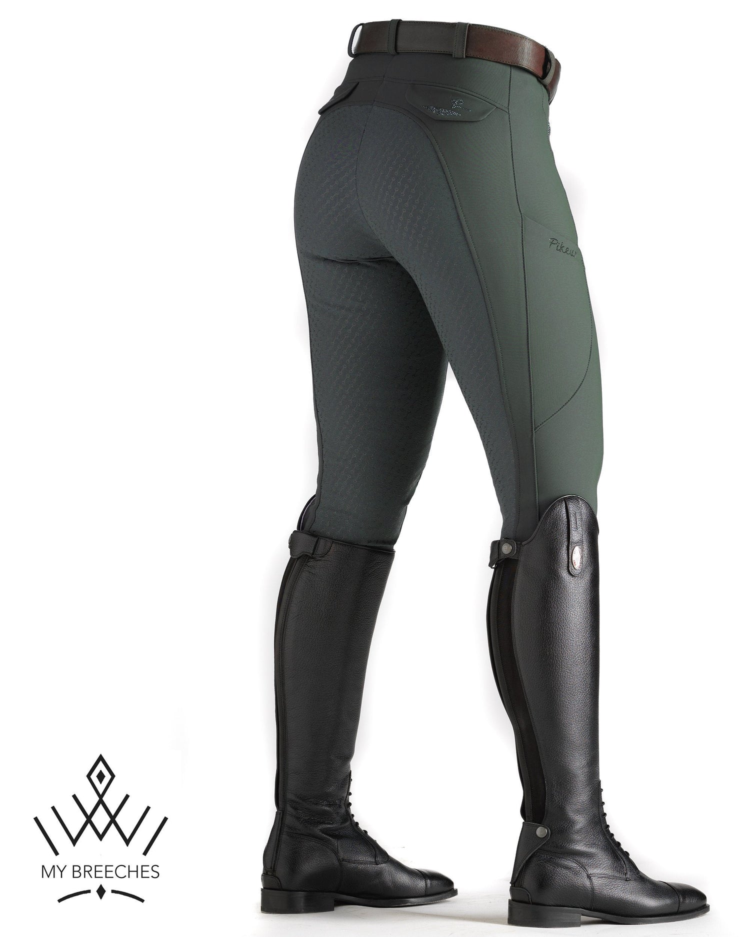 Pikeur Laure Full Grip Ladies Breeches Ladies Breeches My Breeches | Pikeur Dark green 32/UK18”/USA20”